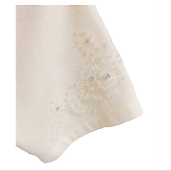 Covington Sweater Ivory Vintage Shoulder Sequins Design Pullover Sweater Size L - Picture 11 of 15